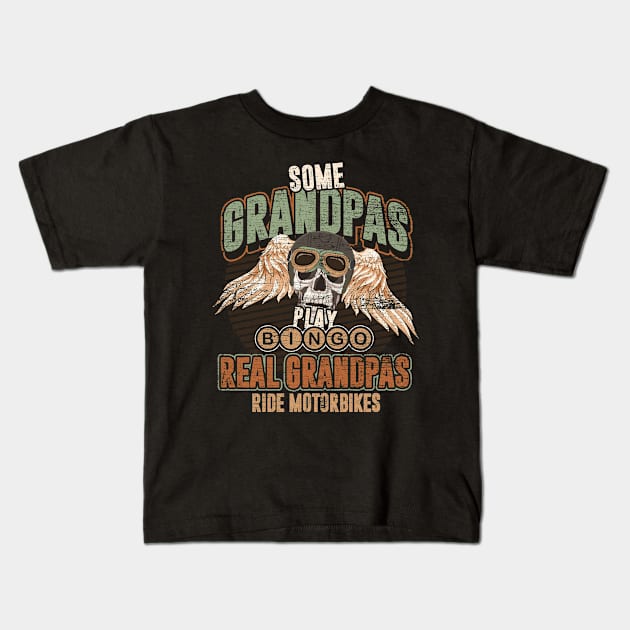 Biking Grandpa Fathers Day Motorbike Funny Biker Kids T-Shirt by ShirtsShirtsndmoreShirts